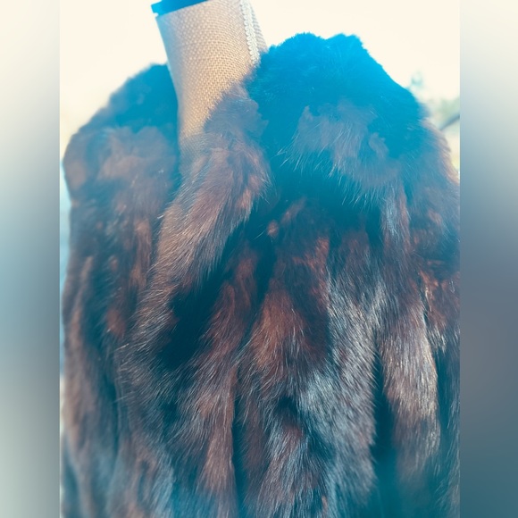 Genuine Mink & Leather Vintage Car Coat - Picture 2 of 9